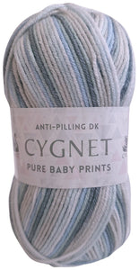 Cygnet PURE BABY PRINTS DK Knitting Yarn / Wool - 100g - Alice Blue