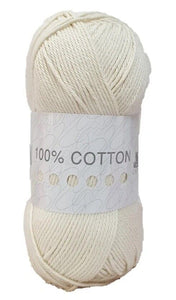 Cygnet 100% COTTON DK Knitting Yarn / Wool - 100g Double Knit Ball - Vanilla Cream