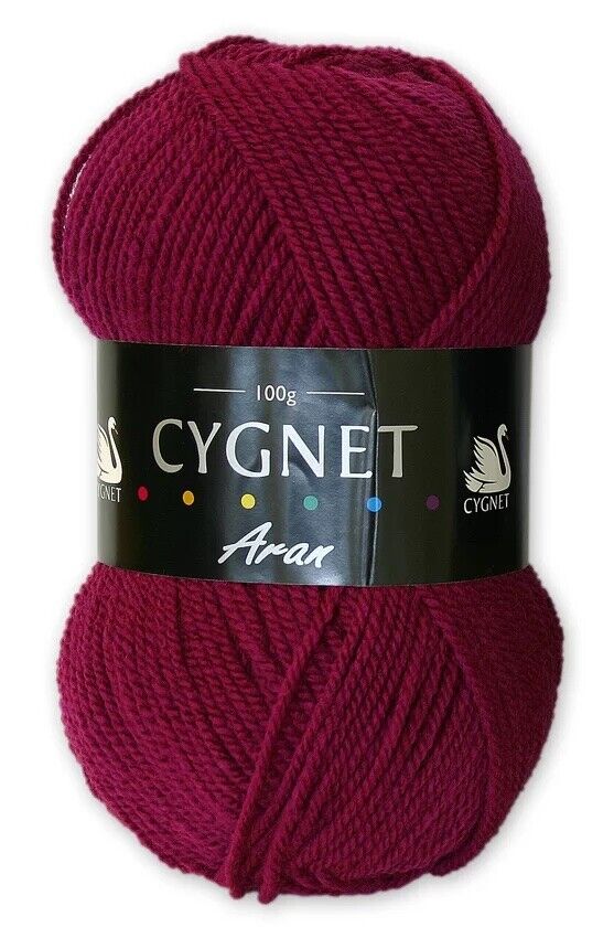 Cygnet ARAN Knitting Yarn / Wool - 100g Acrylic Crochet Knit Ball - Crimson