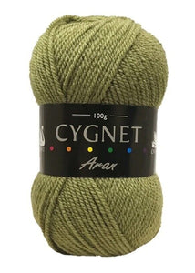 Cygnet ARAN Knitting Yarn / Wool - 100g Acrylic Crochet Knit Ball - Olive