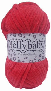 Cygnet JELLYBABY Supersoft Chenille Chunky Knitting Crochet / Yarn - 100g Ball - Cherry Red