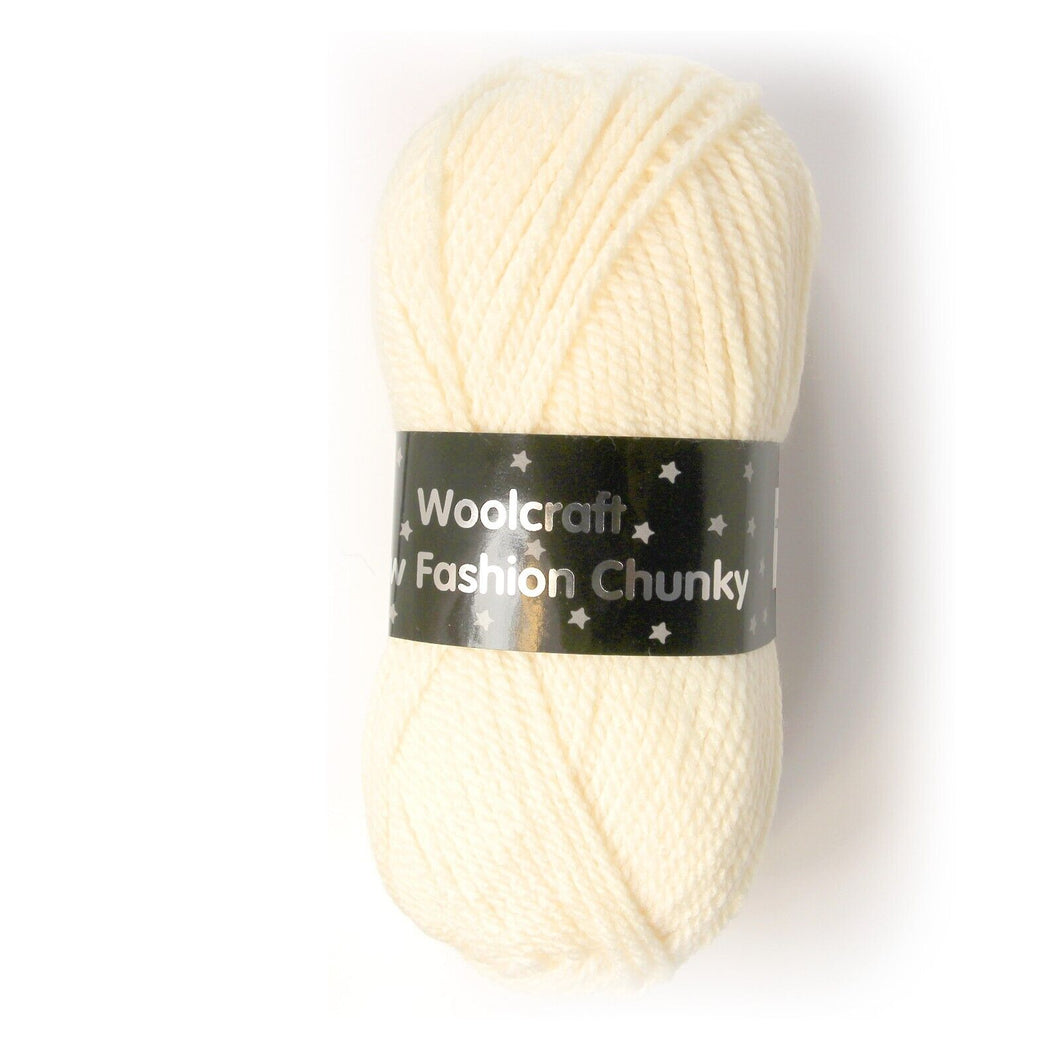 Woolcraft / New fashion chunky Knitting Yarn / Wool - 100g - Cream