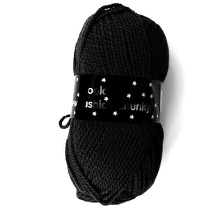 Woolcraft / New fashion chunky Knitting Yarn / Wool - 100g - Black