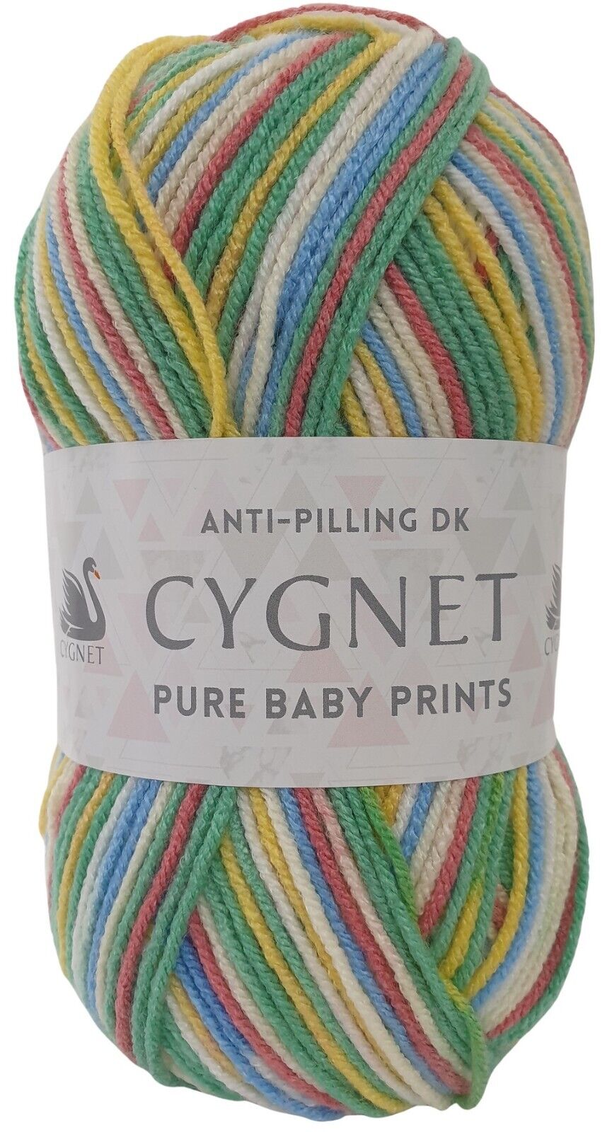 Cygnet PURE BABY PRINTS DK Knitting Yarn / Wool - 100g - Rainbow Rush