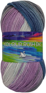 Cygnet COLOUR RUSH DK Knitting Yarn / Wool - 100g Double Knit Ball - Violet Ice