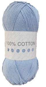 Cygnet 100% COTTON DK Knitting Yarn / Wool - 100g Double Knit Ball - Frosty Blue