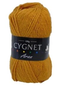 Cygnet ARAN Knitting Yarn / Wool - 100g Acrylic Crochet Knit Ball - Honey