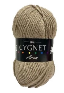 Cygnet ARAN Knitting Yarn / Wool - 100g Acrylic Crochet Knit Ball - Latte