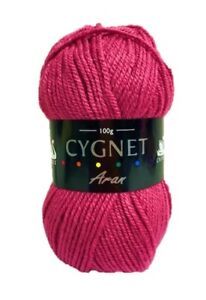 Cygnet ARAN Knitting Yarn / Wool - 100g Acrylic Crochet Knit Ball - Pink Musk