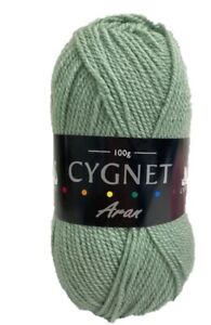 Cygnet ARAN Knitting Yarn / Wool - 100g Acrylic Crochet Knit Ball - Sage