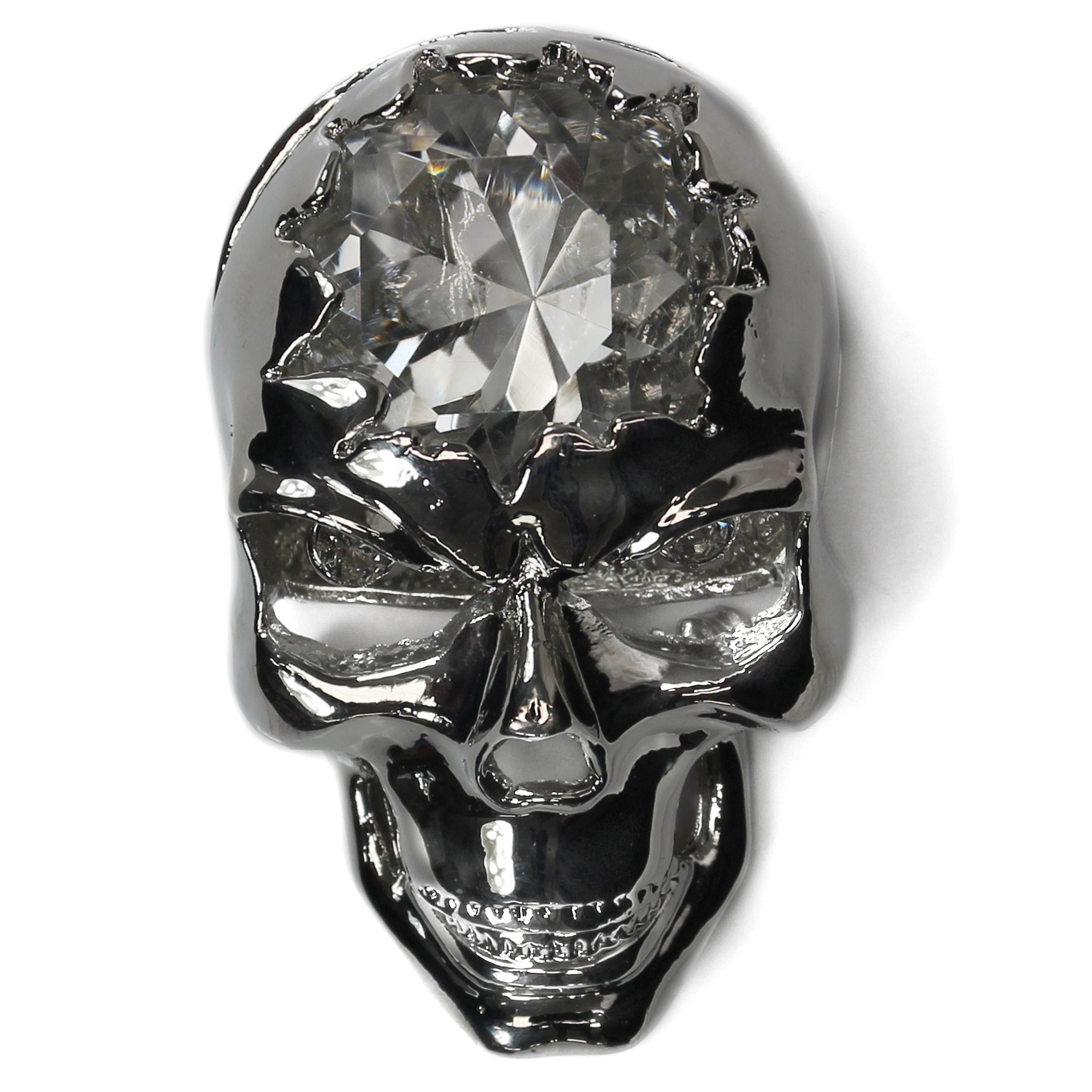 Silver skull moveable jaw