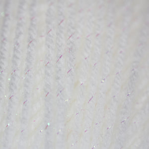 Woolcraft DIAMONDS TINSEL New Fashion Knitting Yarn / Wool - 100g Ball - White