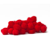 10mm Pom Poms 1cm - Red 50 Pack