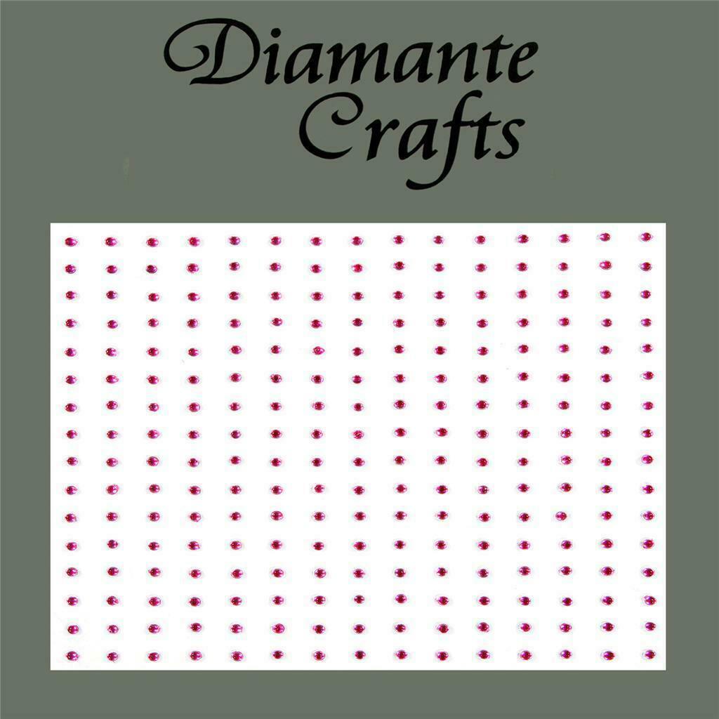 240 x 1mm Hot Pink Self Adhesive Diamante