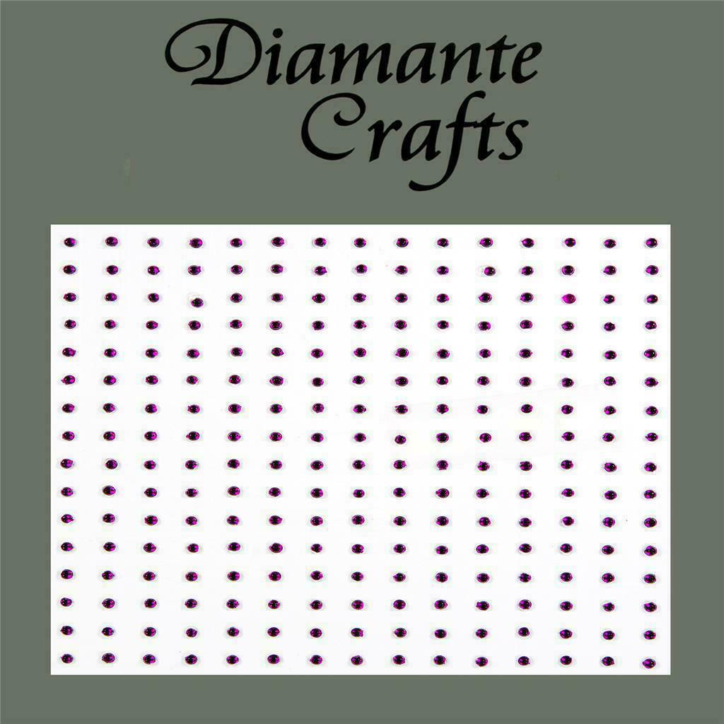 240 x 1mm Purple Self Adhesive Diamante