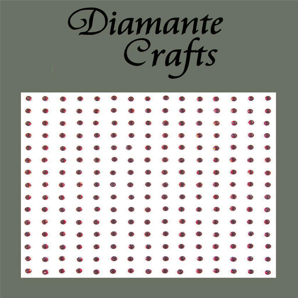 225 x 2mm Burgundy Self Adhesive Diamante