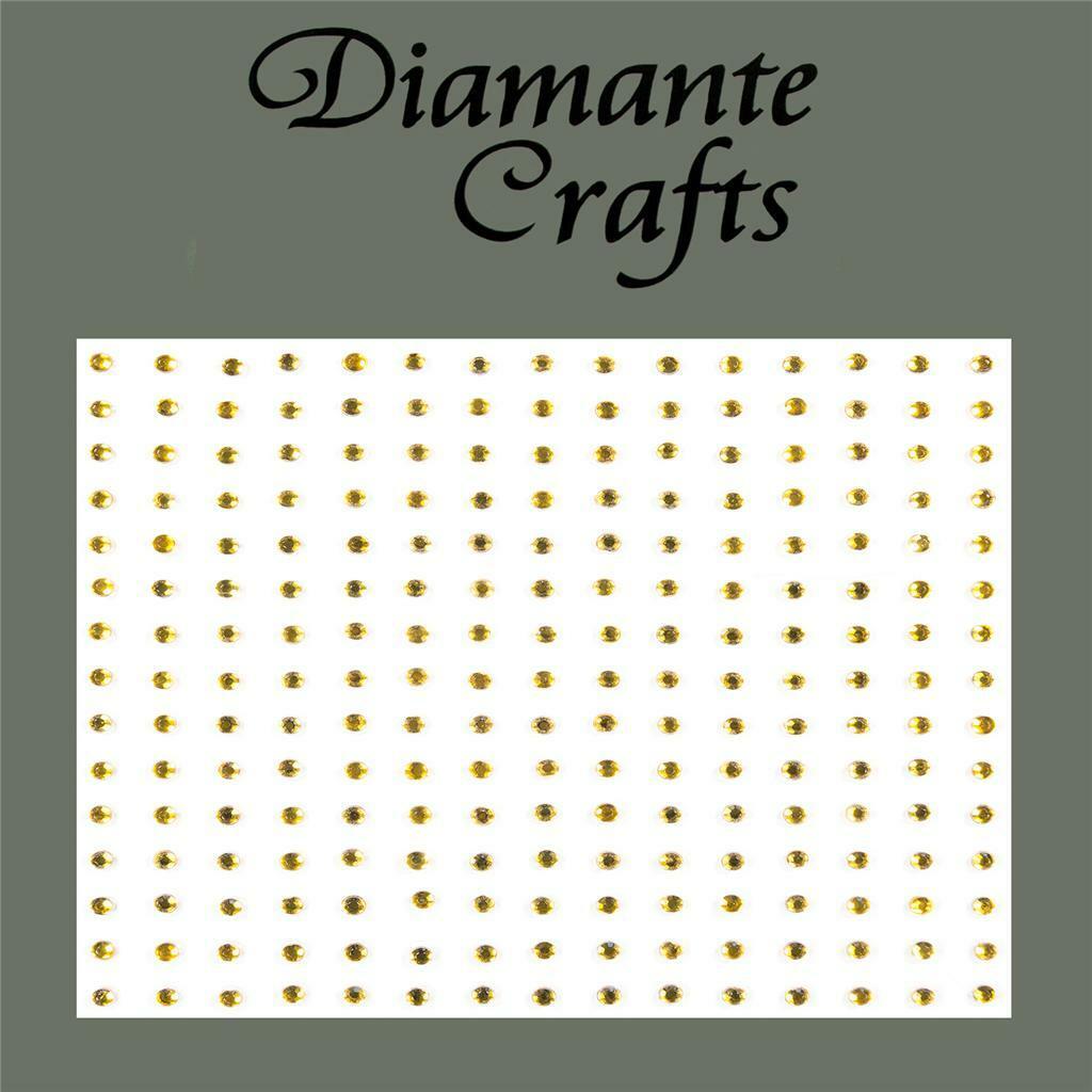 225 x 2mm Gold Self Adhesive Diamante