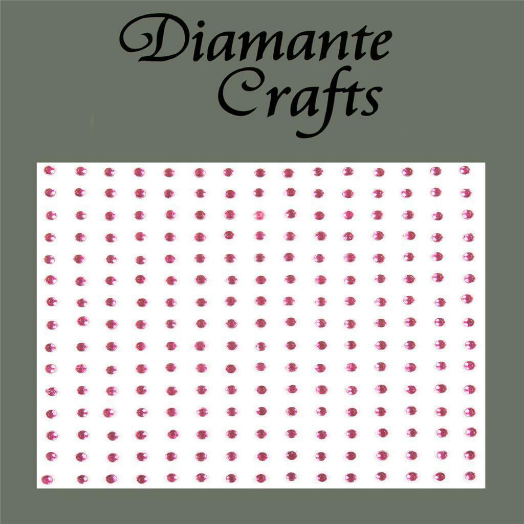 225 x 2mm Hot Pink Self Adhesive Diamante