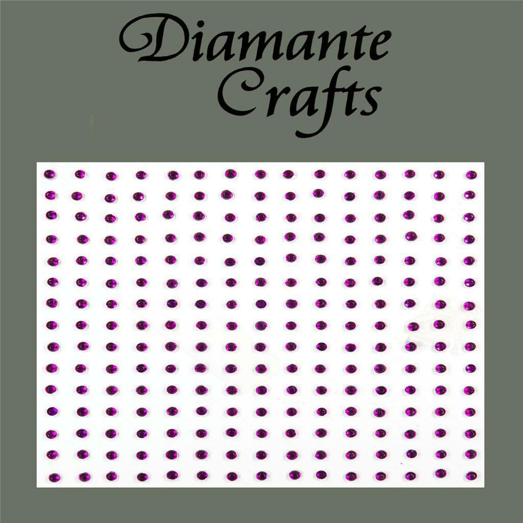 225 x 2mm Purple Self Adhesive Diamante