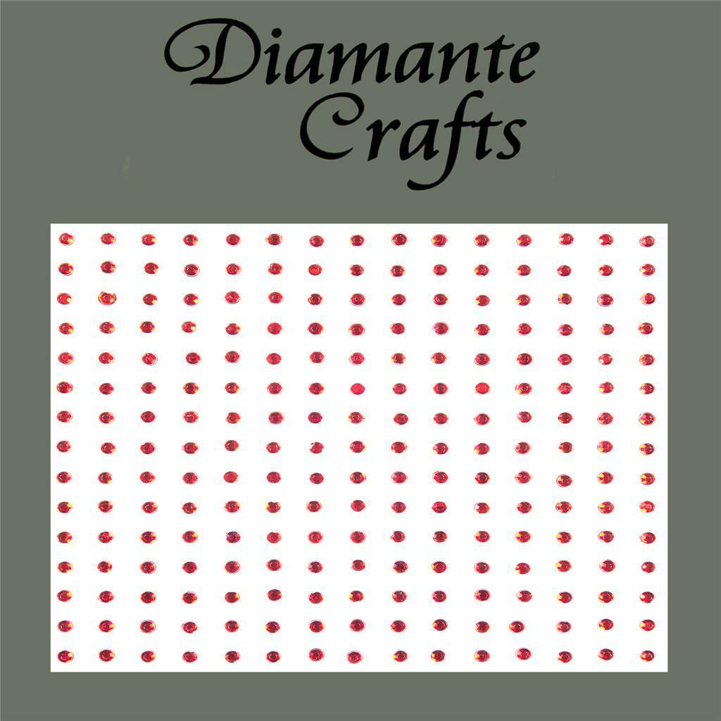 225 x 2mm Red Self Adhesive Diamante