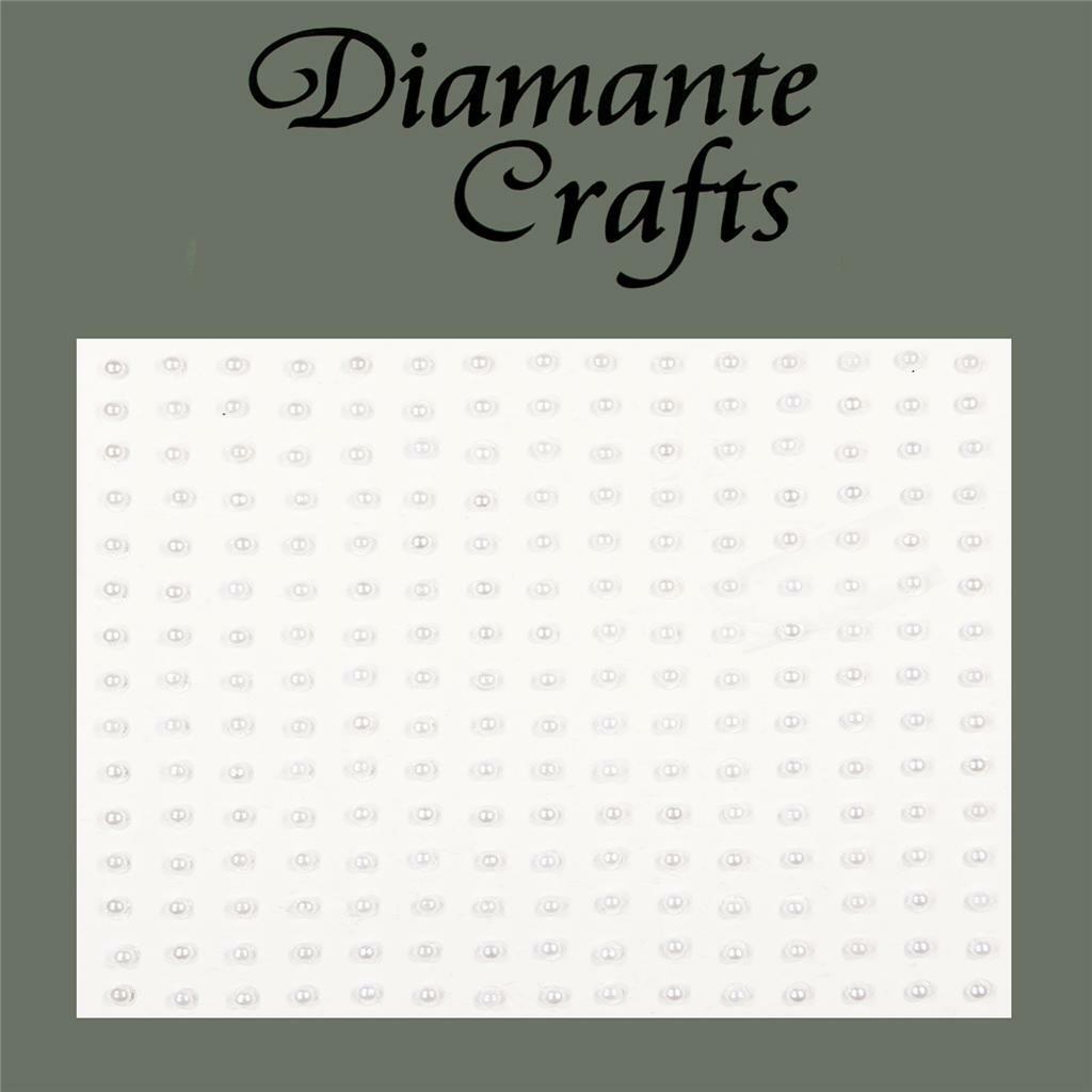 225 x 2mm White Pearl Self Adhesive Diamante