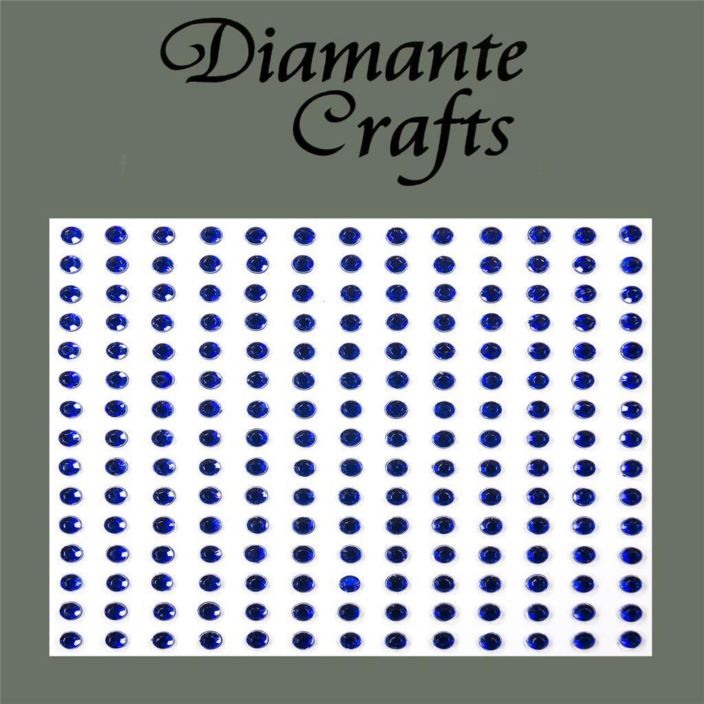 195 x 3mm Dark Blue Self Adhesive Diamante