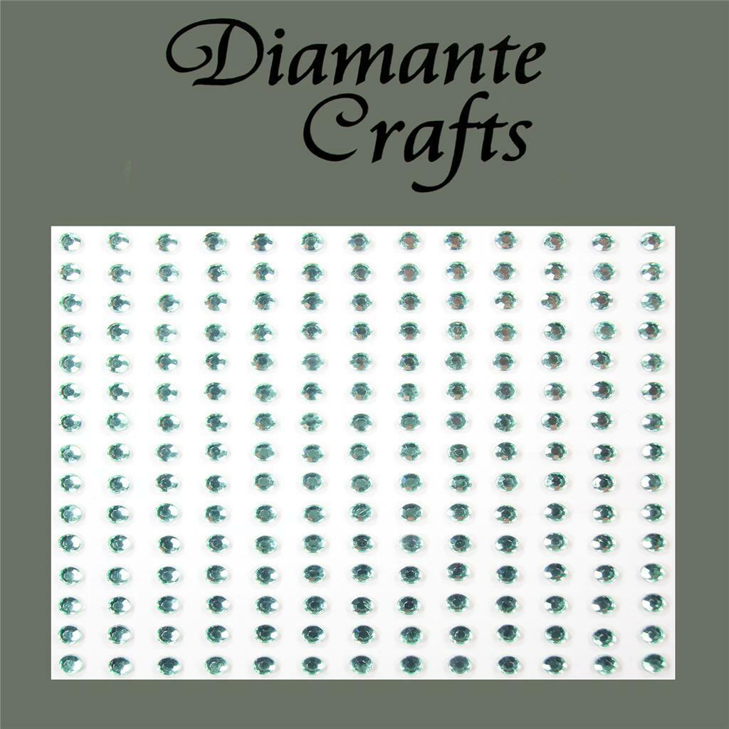 195 x 3mm Light Green Self Adhesive Diamante