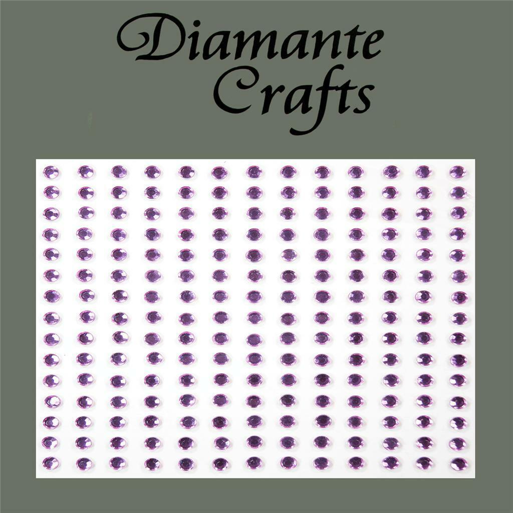 195 x 3mm Lilac Self Adhesive Diamante