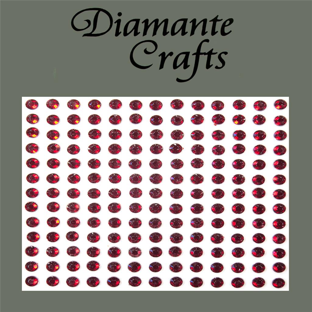 169 x 4mm Burgundy Self Adhesive Diamante