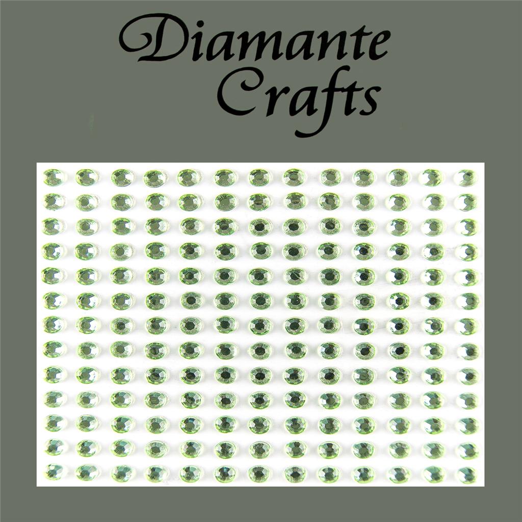 169 x 4mm Light Green Self Adhesive Diamante