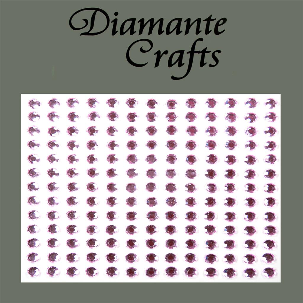 169 x 4mm Light Pink Self Adhesive Diamante