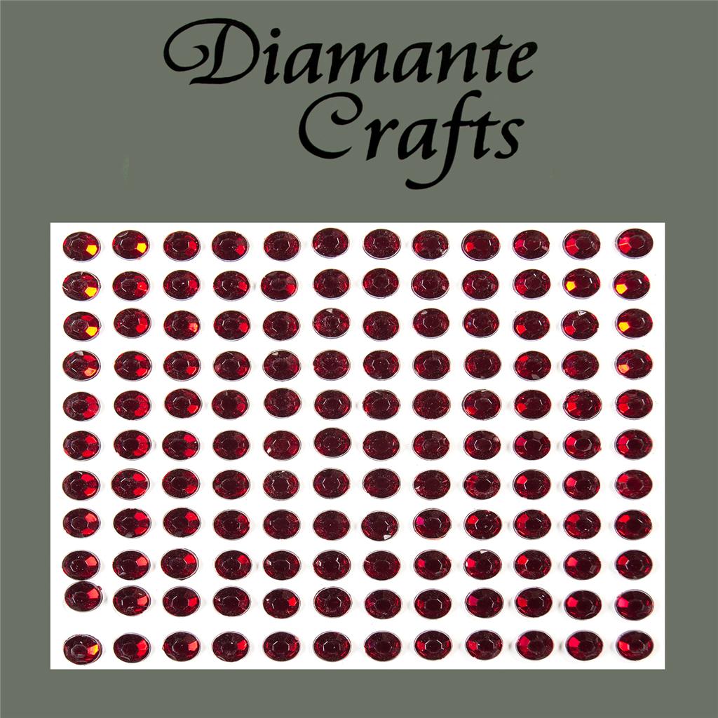 132 x 5mm Burgundy Self Adhesive Diamante