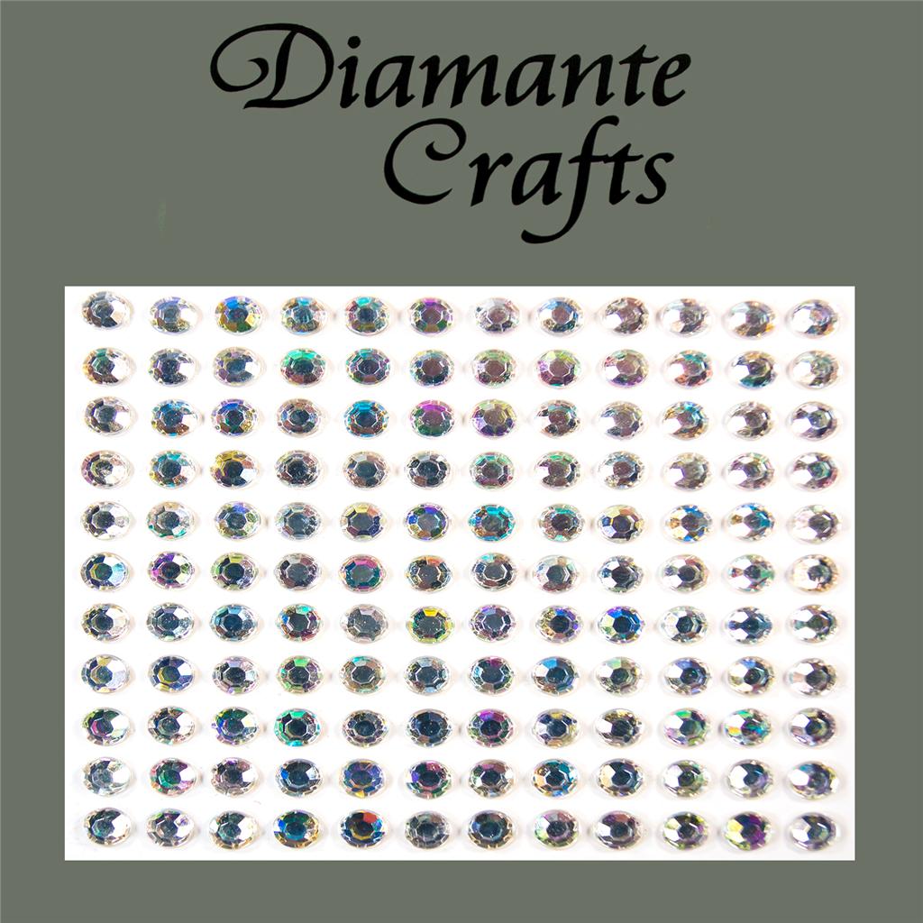 132 x 5mm Clear Iridescent AB Self Adhesive Diamante
