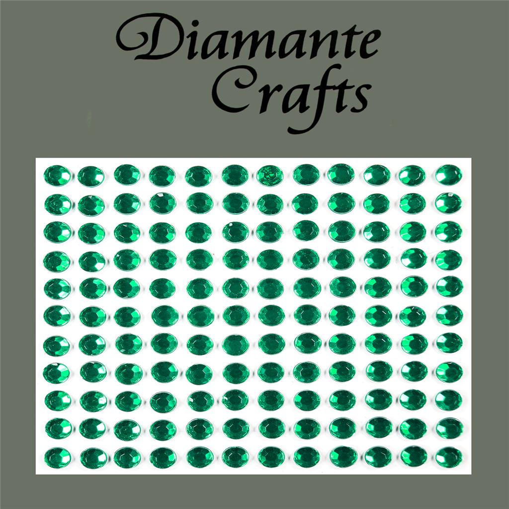 132 x 5mm Dark Green Self Adhesive Diamante