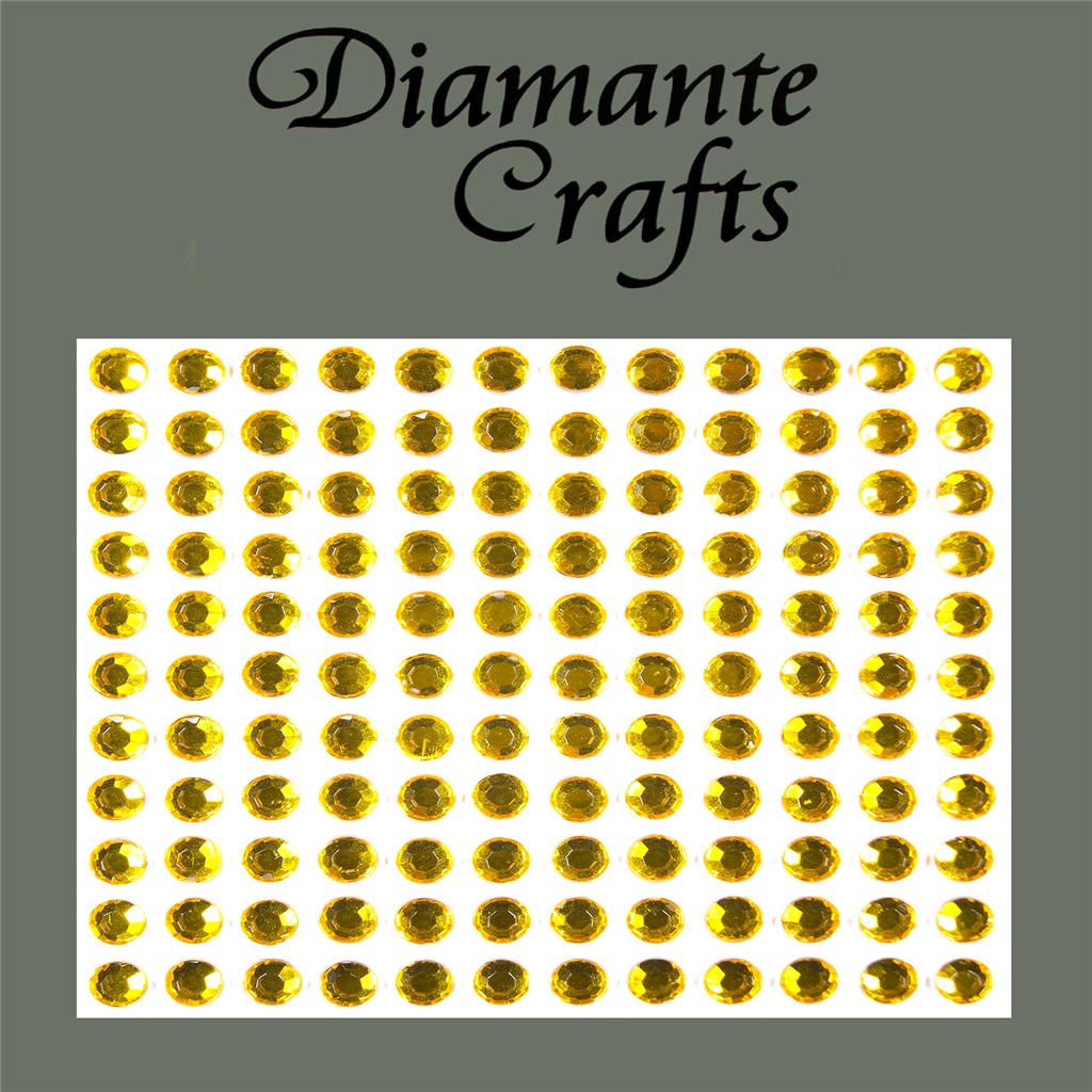 132 x 5mm Gold Self Adhesive Diamante