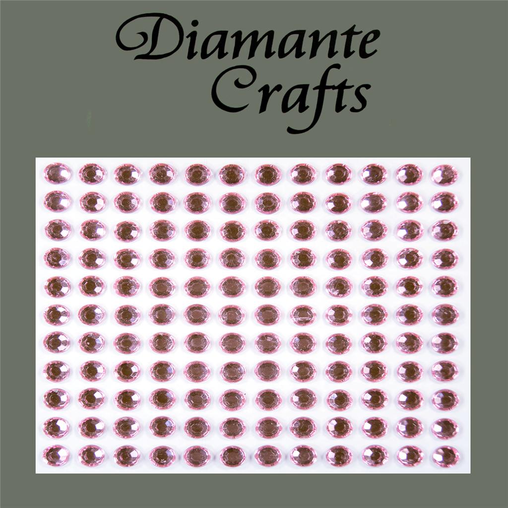 132 x 5mm Light Pink Self Adhesive Diamante