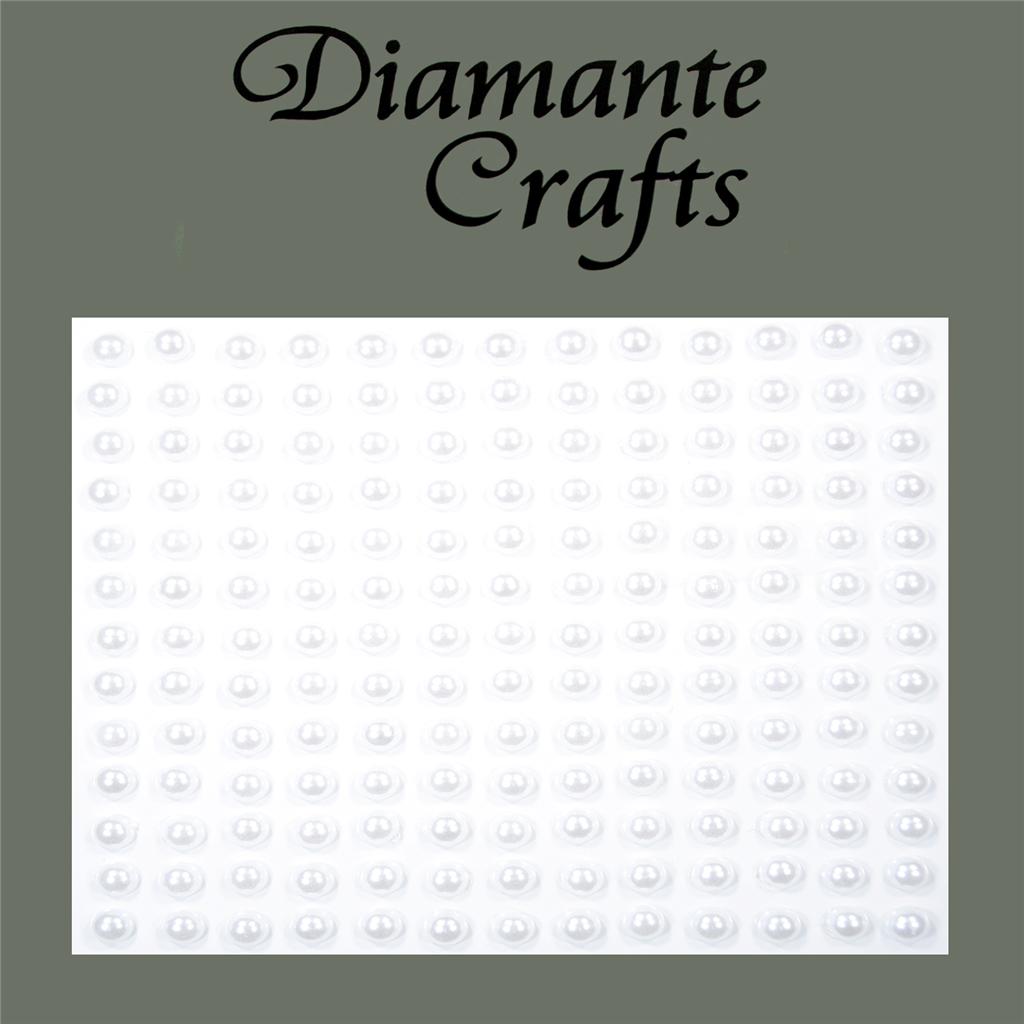 169 x 4mm White Pearl Self Adhesive Diamante