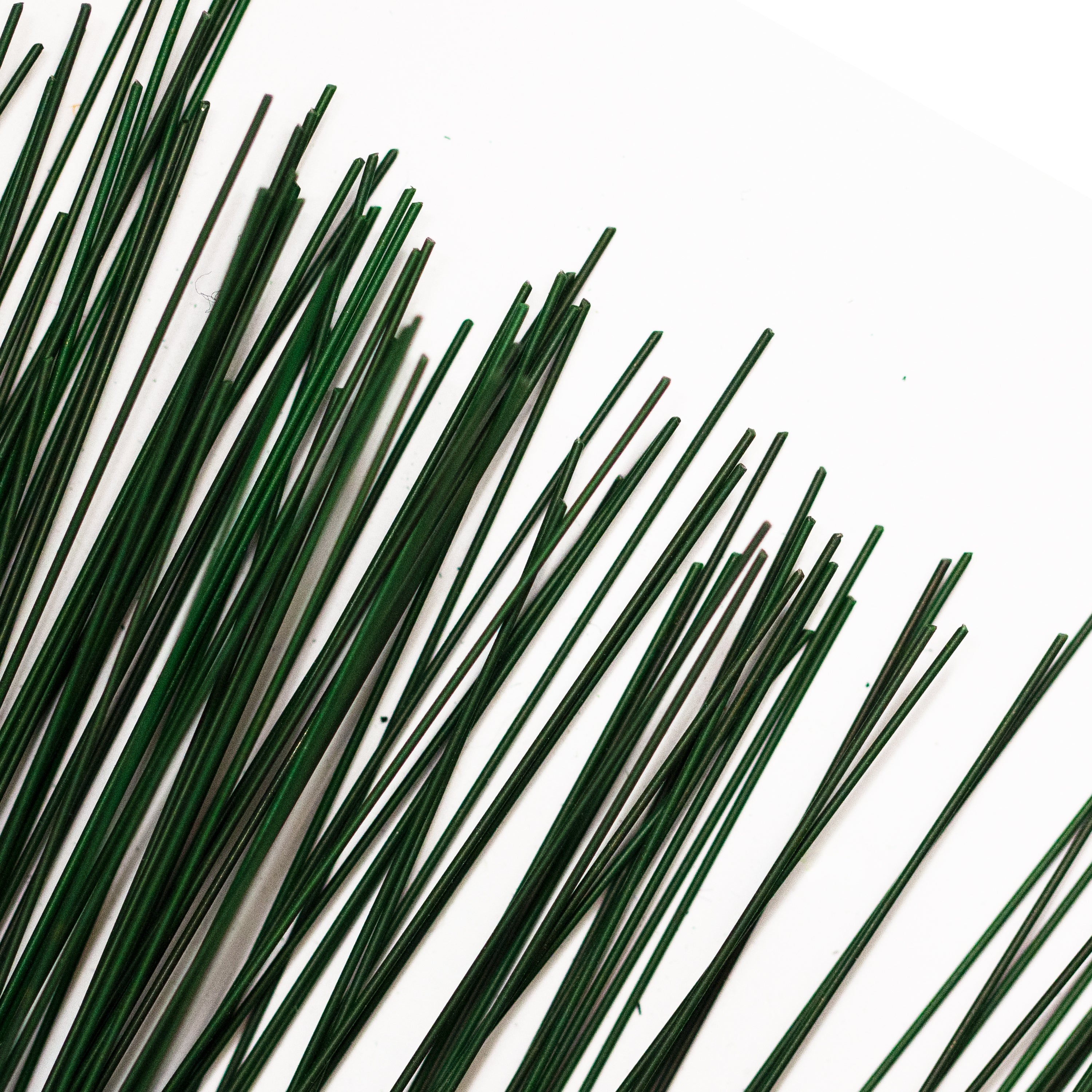 Green Stub Wire Florist Wires - (Choose Gauge) - 14"