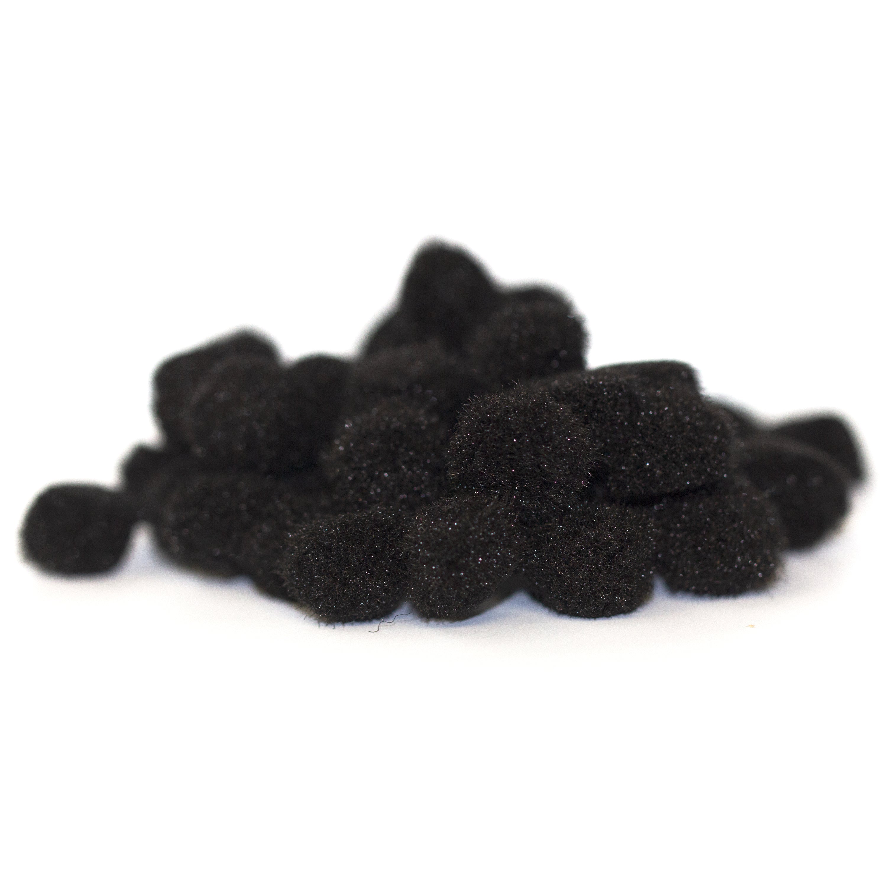10mm Pom Poms 1cm - Black 50 Pack