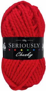 Cygnet SERIOUSLY CHUNKY Plains - Bright Red 1206 Knitting Yarn