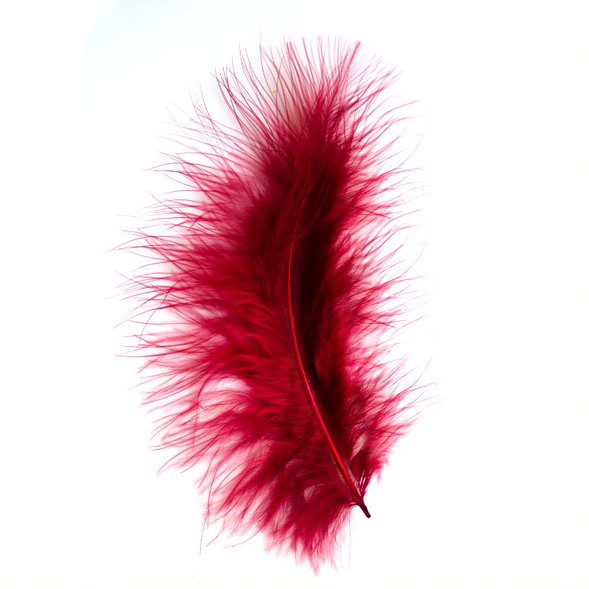Marabou Feathers - 20 Per Pack - 12cm - 17 cm Burgundy