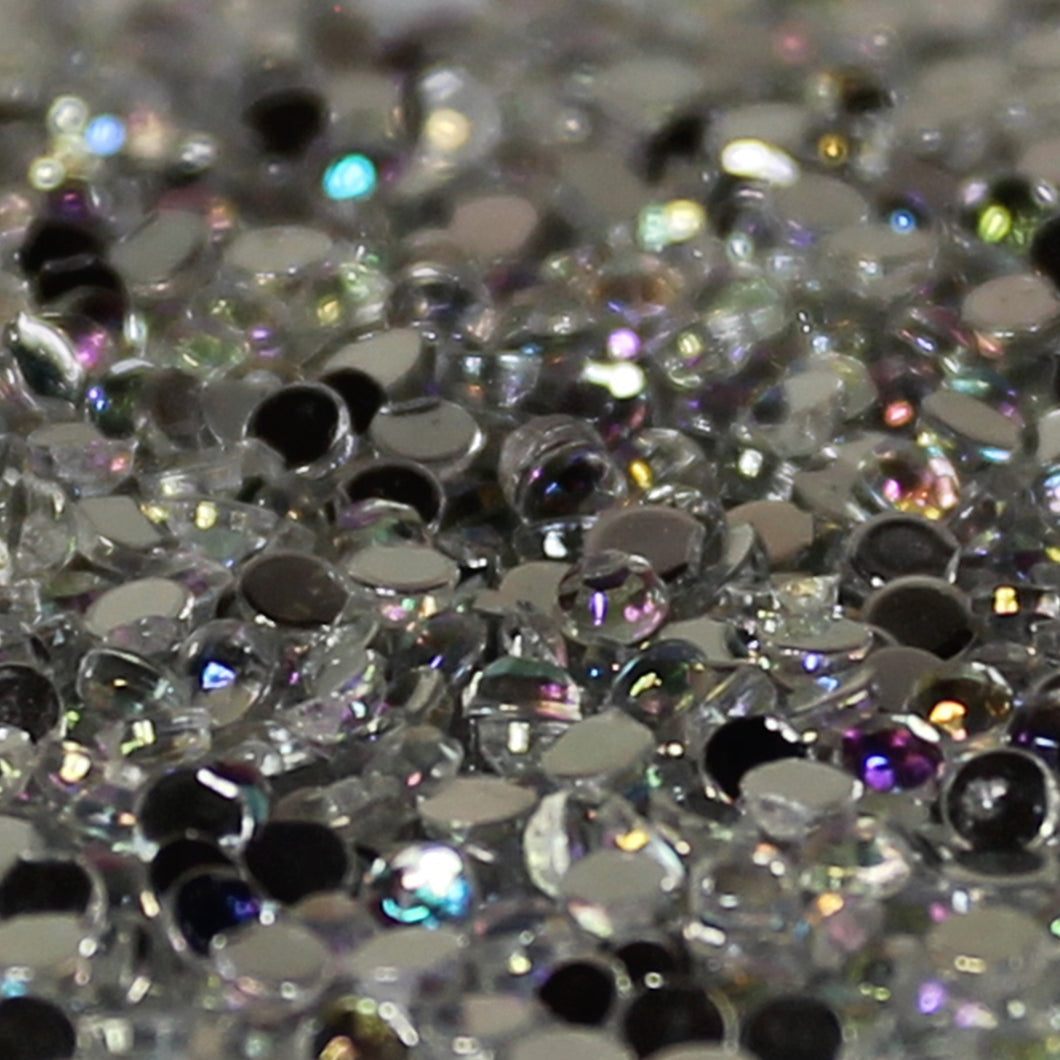 2mm Clear x 300 Iridescent Loose Flat Back Diamante's