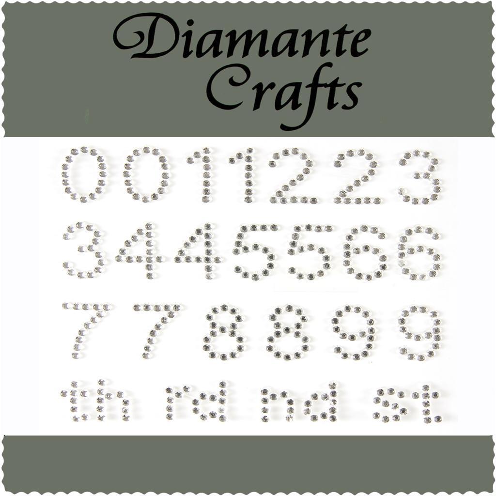 Diamante Numbers Self Adhesive