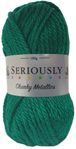 Cygnet SERIOUSLY CHUNKY Metallics - Emerald 122 Knitting Yarn
