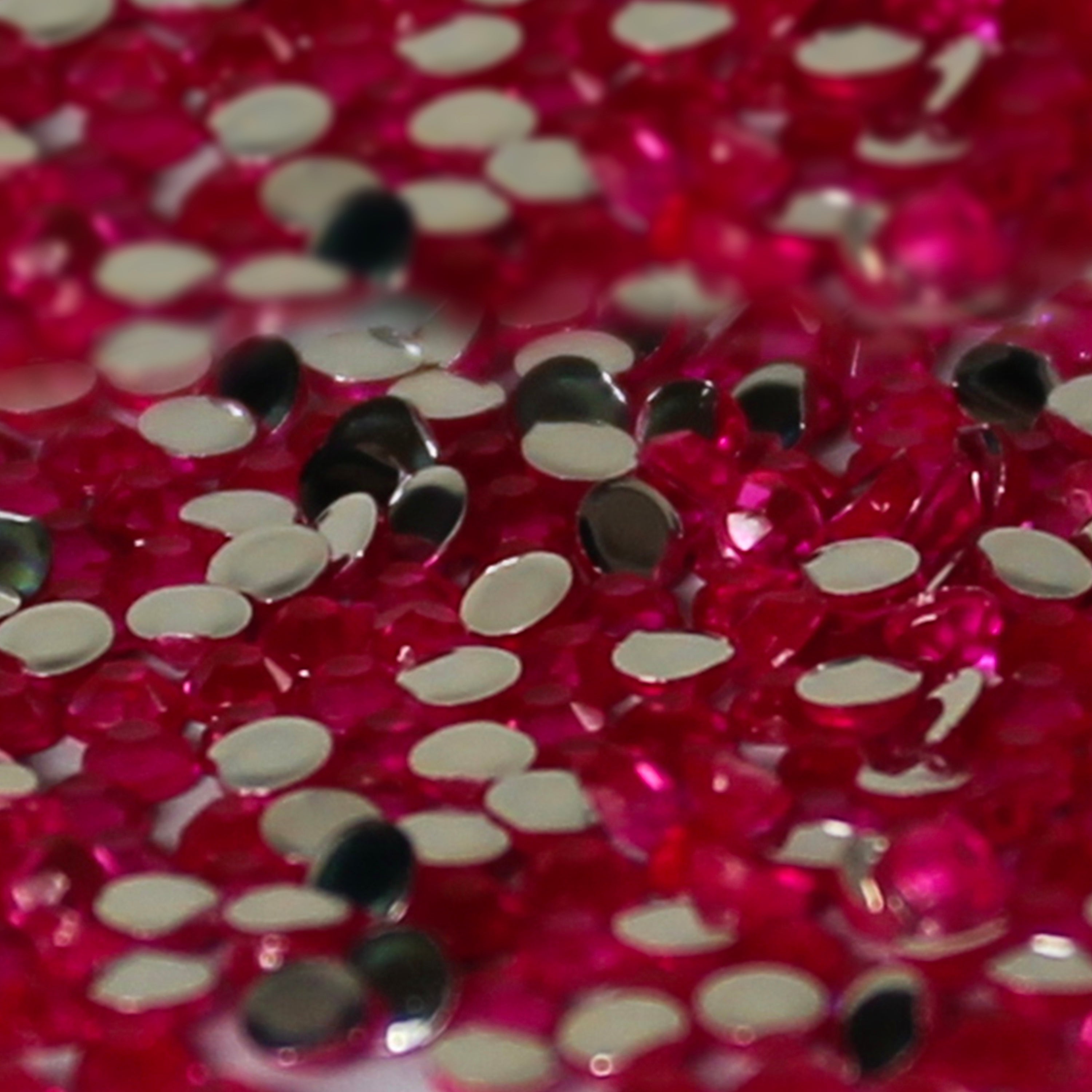 2mm x 300 Hot Pink Loose Flat Back Diamante's