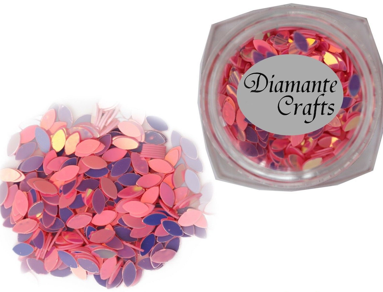 Hot Pink Oval Glitter