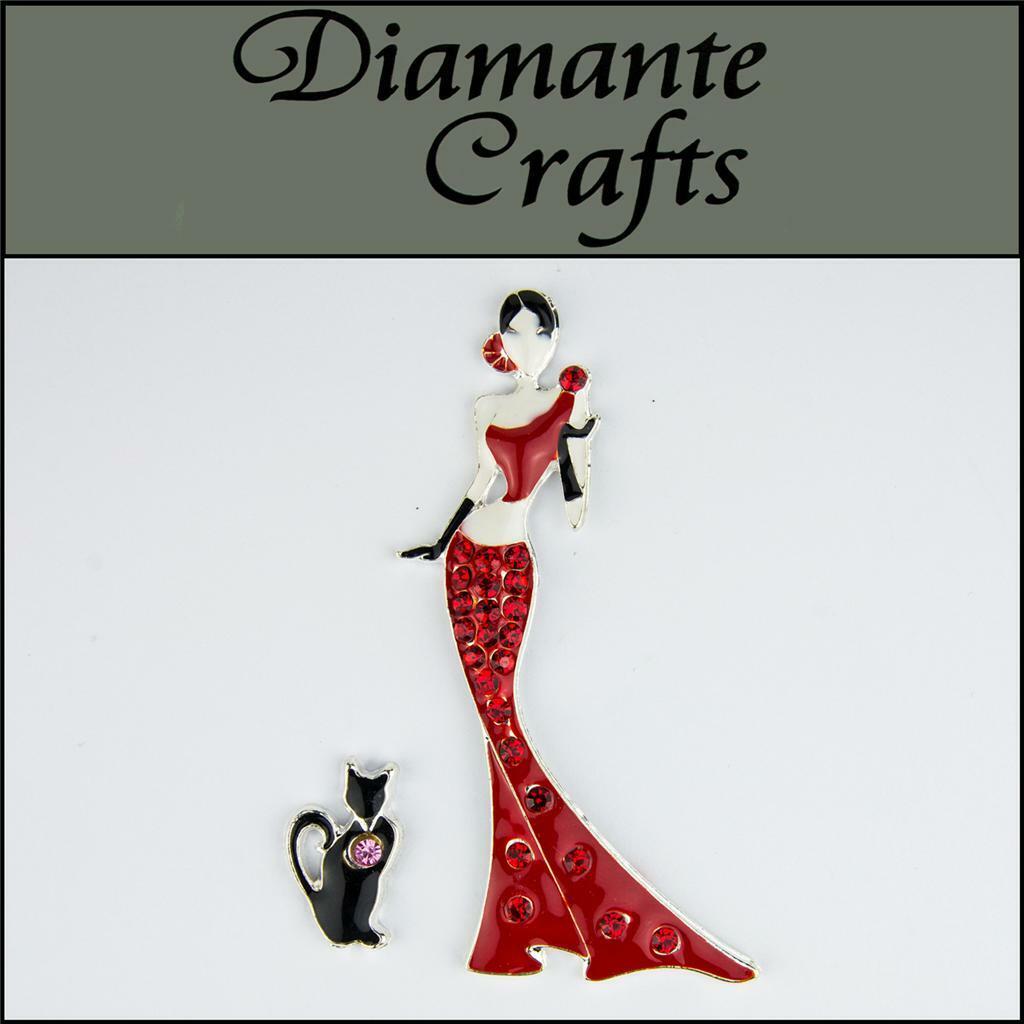 Lady In Red Dress 3D Diamante