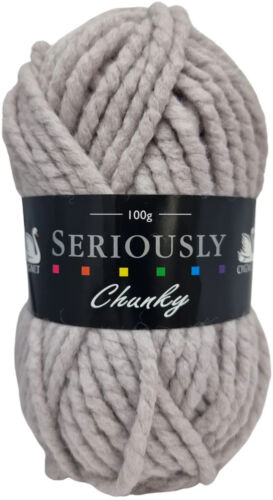 Cygnet SERIOUSLY CHUNKY Plains - Light Grey 195 Knitting Yarn