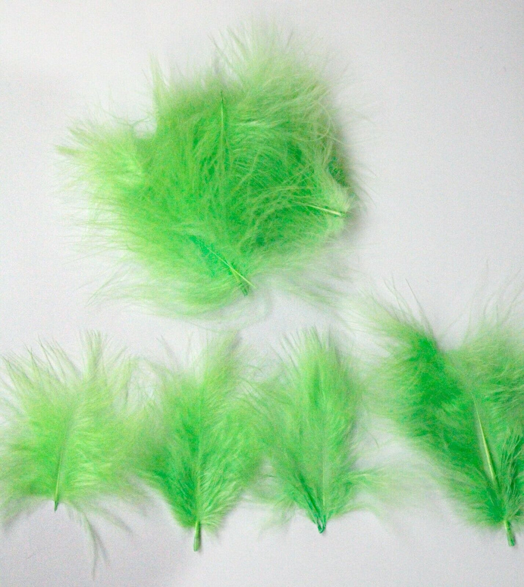 Lime Mini Marabou Feathers 3-8 cm