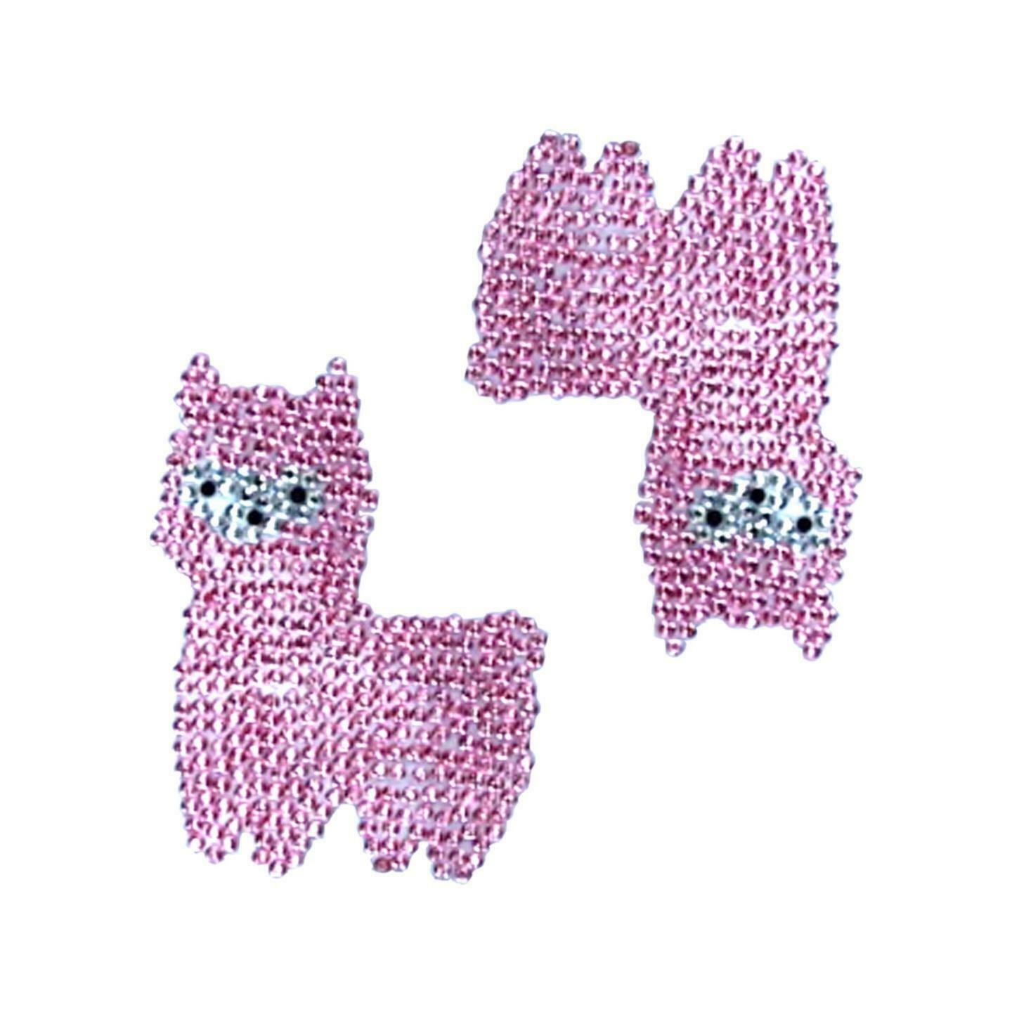 2 Pink Llama Alpacas Self Adhesive Diamante